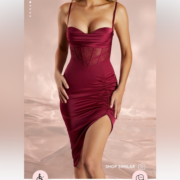 OH POLLY MIDI RED DRESS - Picture 1 of 4